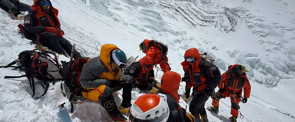 Taking a break on the Lhotse Face.