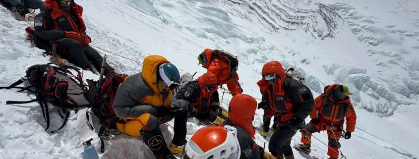 Taking a break on the Lhotse Face.