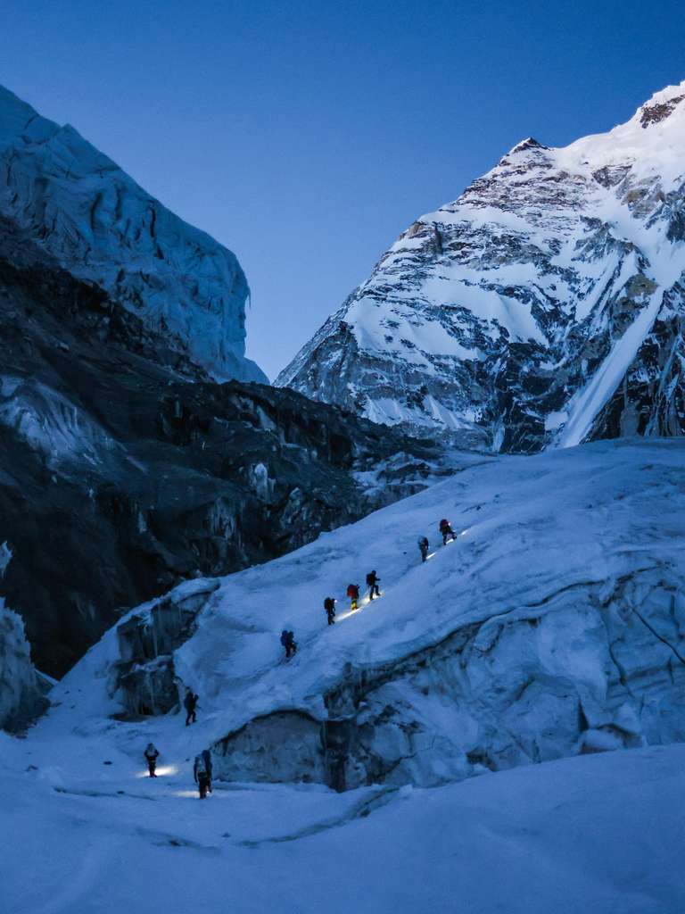 Dawn in the Khumbu Icefall