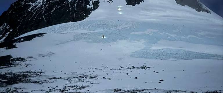 The route as seen from Camp 4.