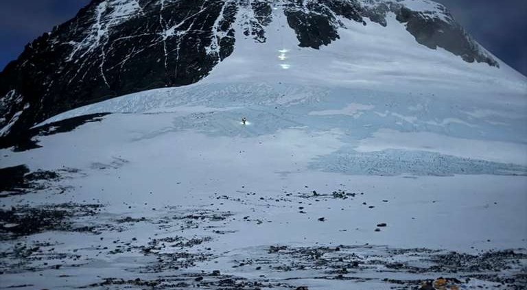The route as seen from Camp 4.