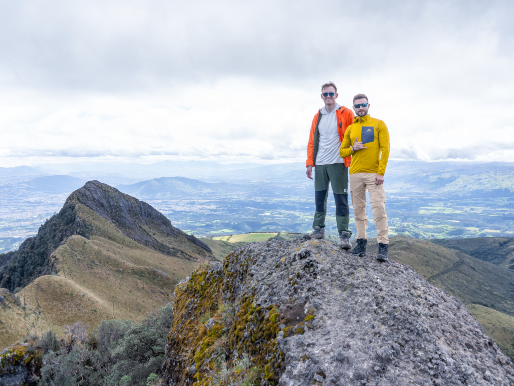 Climbers, Rob and Travis on an acclimatization day on one of the many peaks surrounding Quito.