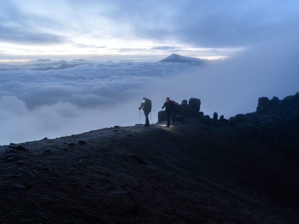 Above the clouds on the Illinizas.