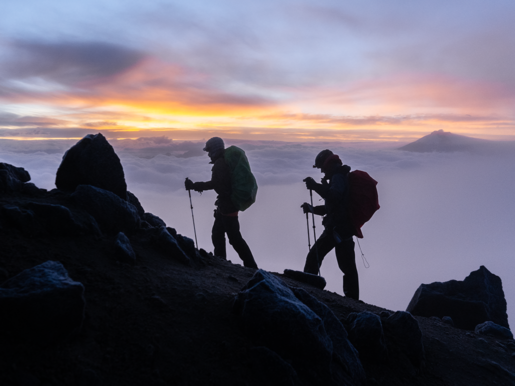 Sunrise while climbing Illiniza Norte.