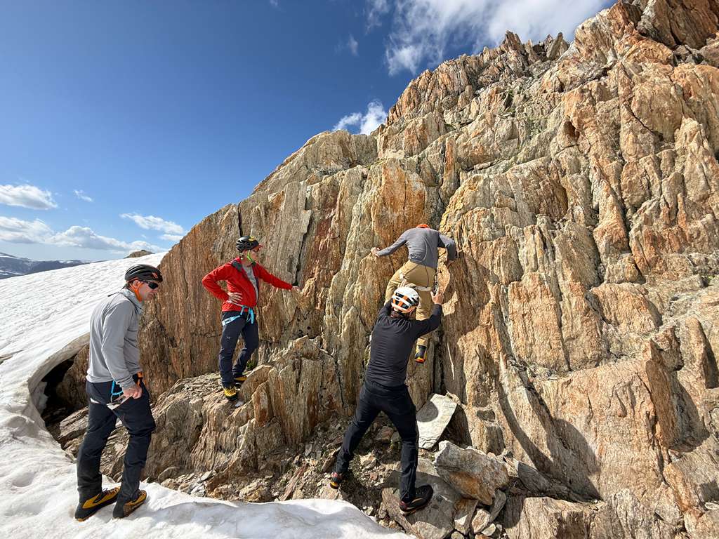 Beautiful day for climbing in the French Alps.