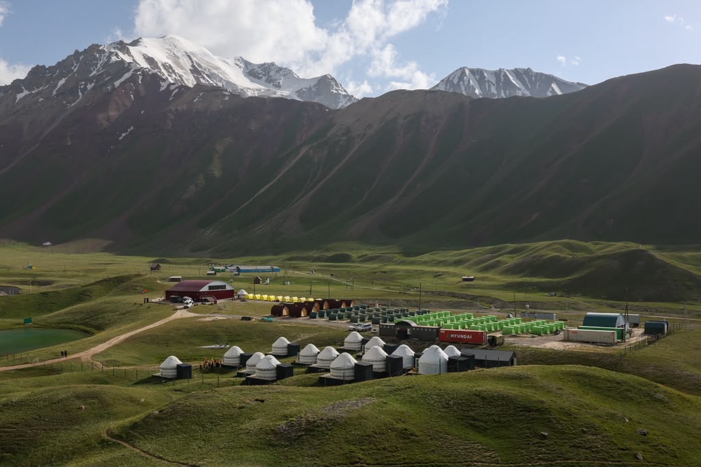 Achyk Tash Base Camp at the foot of Peak Lenin