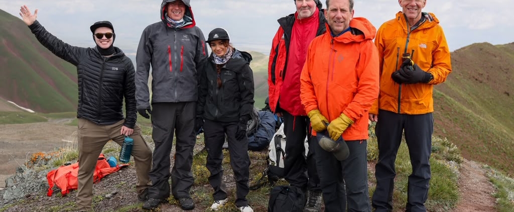 The team acclimatizing at 4,000m on Petrovsky Peak (photo by Terray Sylvester)