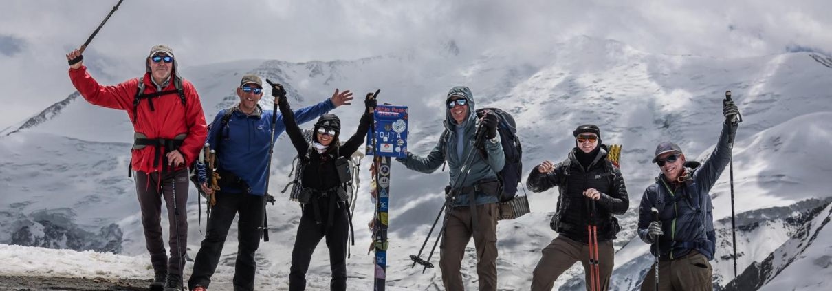 The team on top of Yukhin Peak (photo by Terray Sylvester)