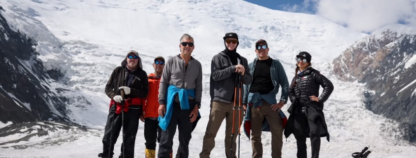 The team at the foot of Peak Lenin (photo by Terray Sylvester)