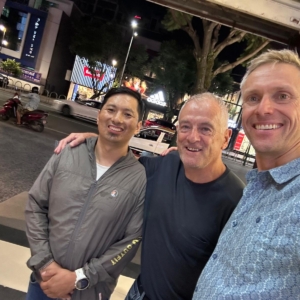 The team enjoying an evening in Kathmandu.