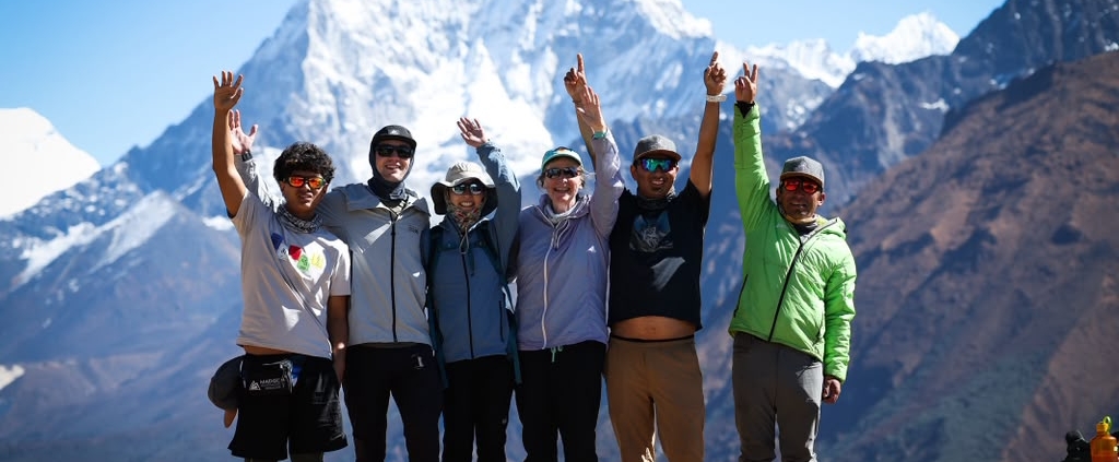First views of Ama Dablam (photo by Terray Sylvester)