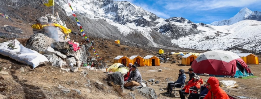 Beautiful weather for today’s puja in Ama Dablam Base Camp (photo by Terray Sylvester)
