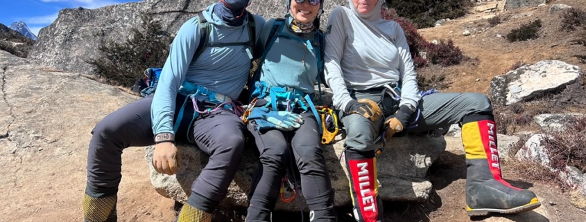 The team taking a break from training.